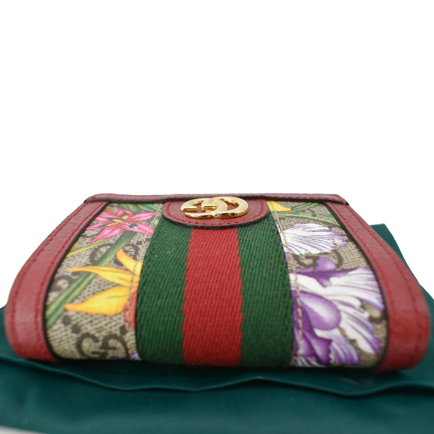 GUCCI Ophidia Flora GG Supreme Canvas Card Case Wallet Red 523155 - 10% Off