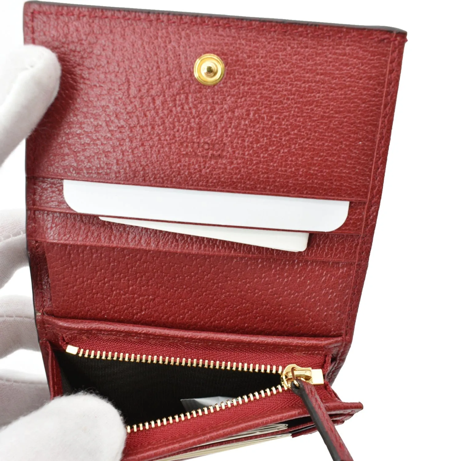 GUCCI Ophidia Flora GG Supreme Canvas Card Case Wallet Red 523155 - 10% Off