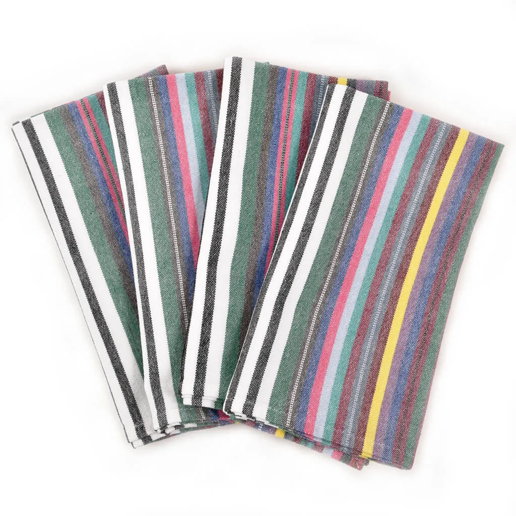 Hand woven Table Napkins | Soft Multi Stripe
