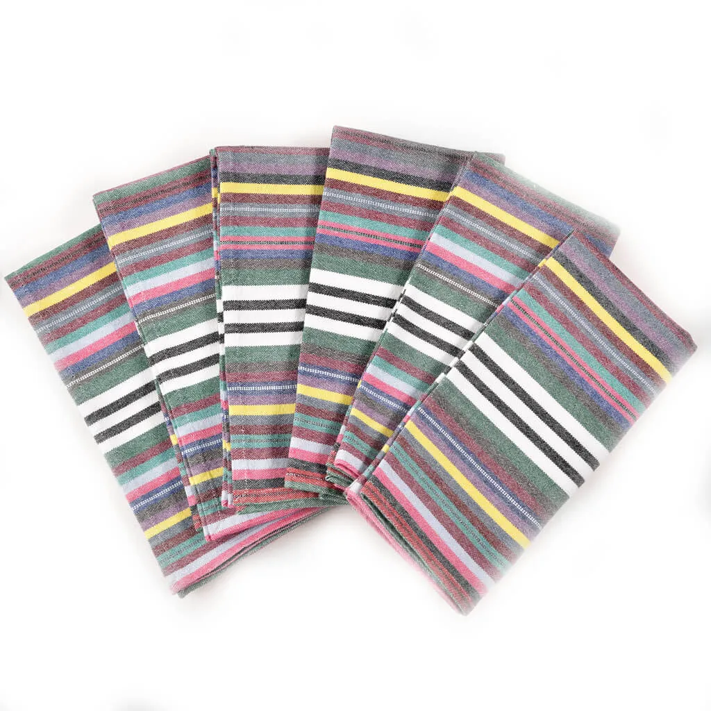 Hand woven Table Napkins | Soft Multi Stripe