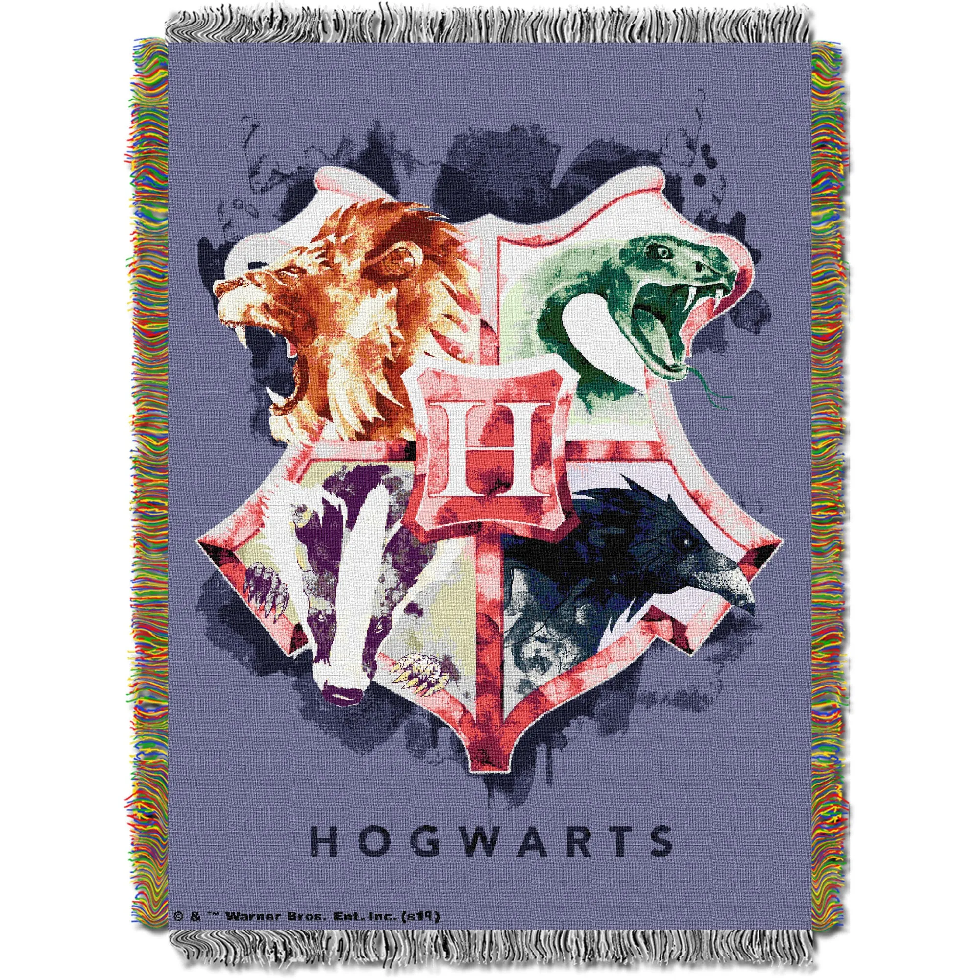 Harry Potter - Houses Together Licensed 48"x 60" Woven Tapestry Throw  by The Northwest Company