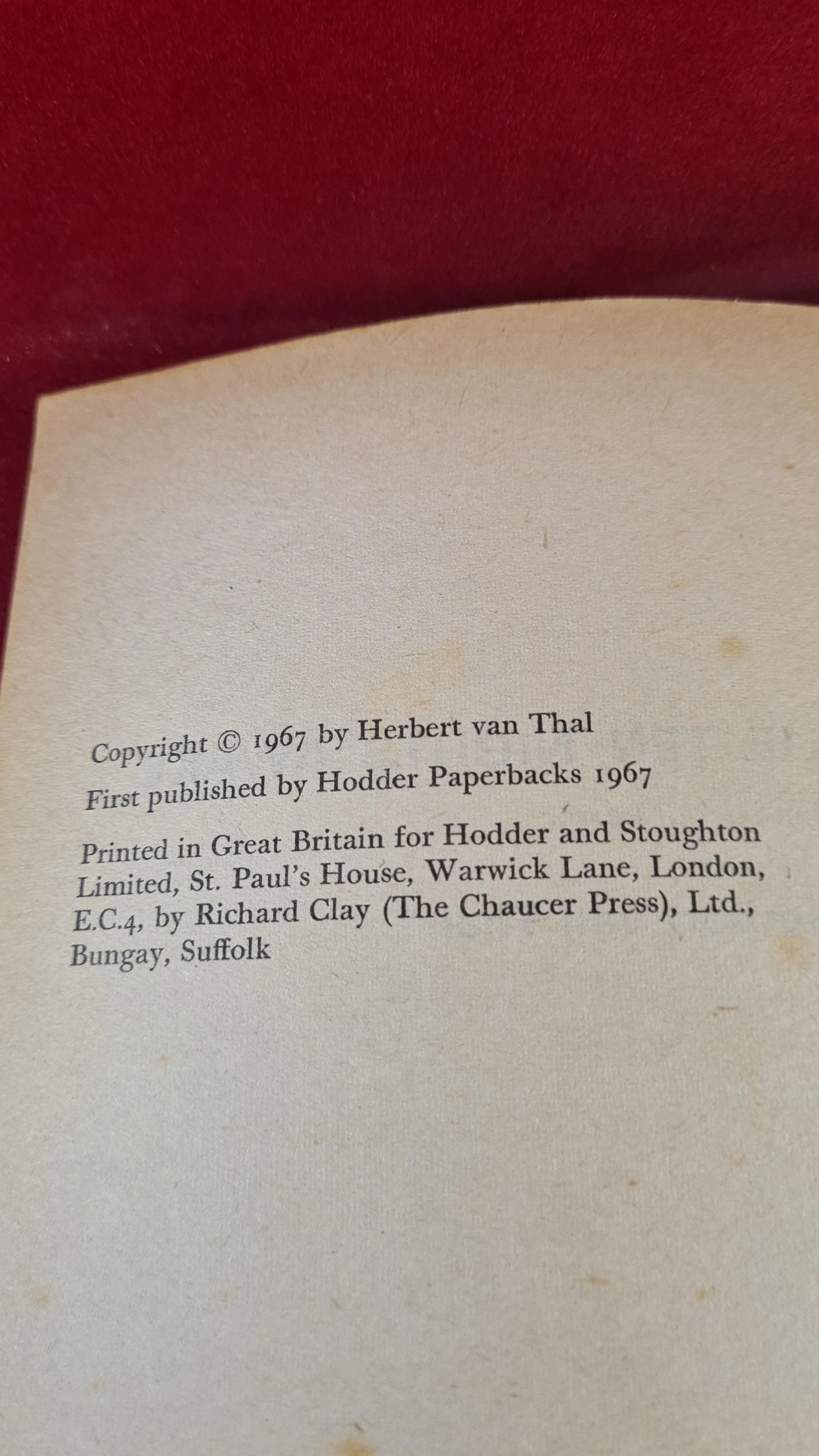 Herbert van Thal - Lie Ten Nights Awake, Hodder & Stoughton, 1967, Paperbacks
