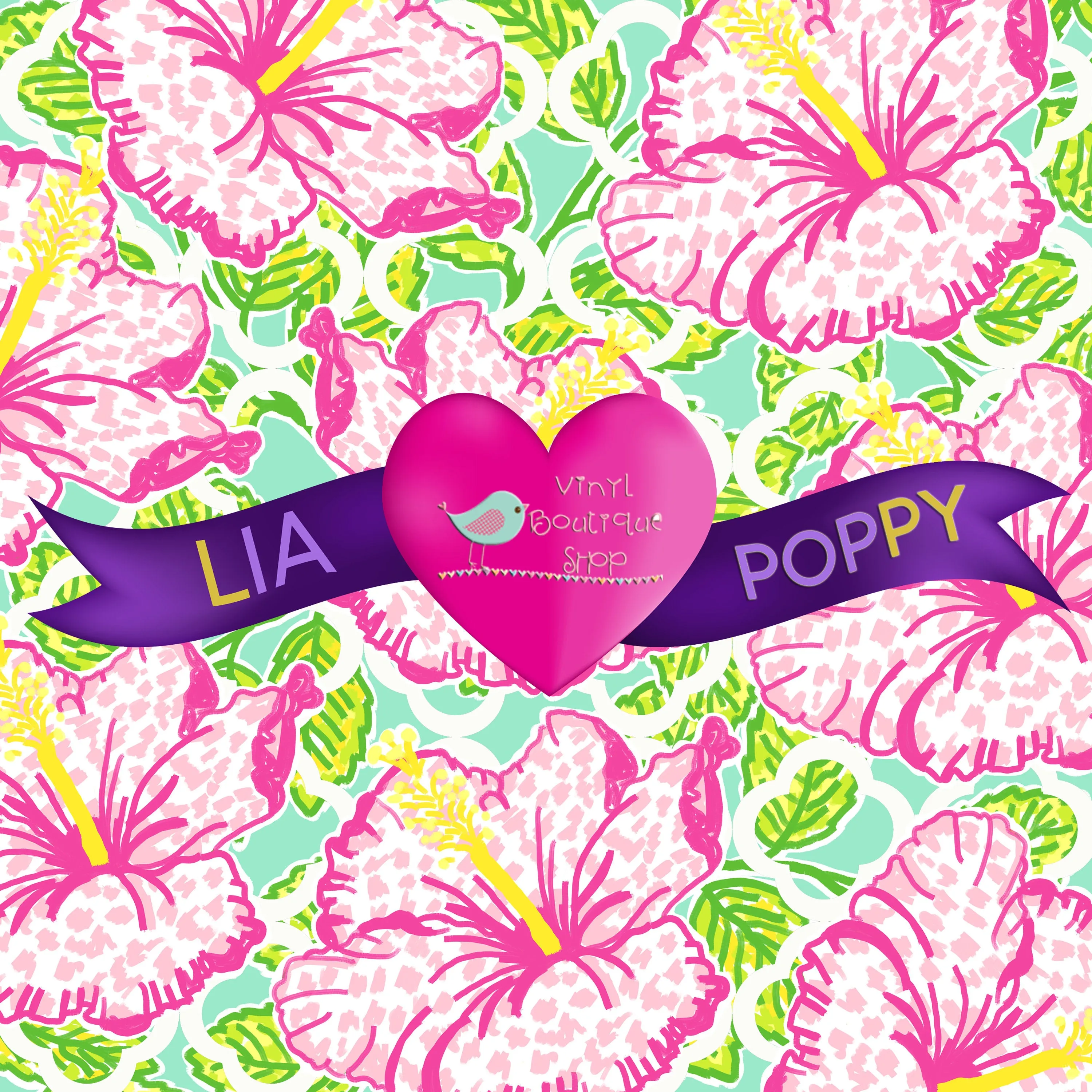 Hibiscus Lia Poppy Vinyl Sheet LPY-77