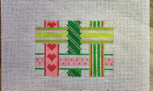 INSPCC-11 - Planet Earth Credit Card Case Insert – Woven Ribbons – pinks & greens