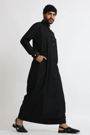 J124 Black Premium Thobe