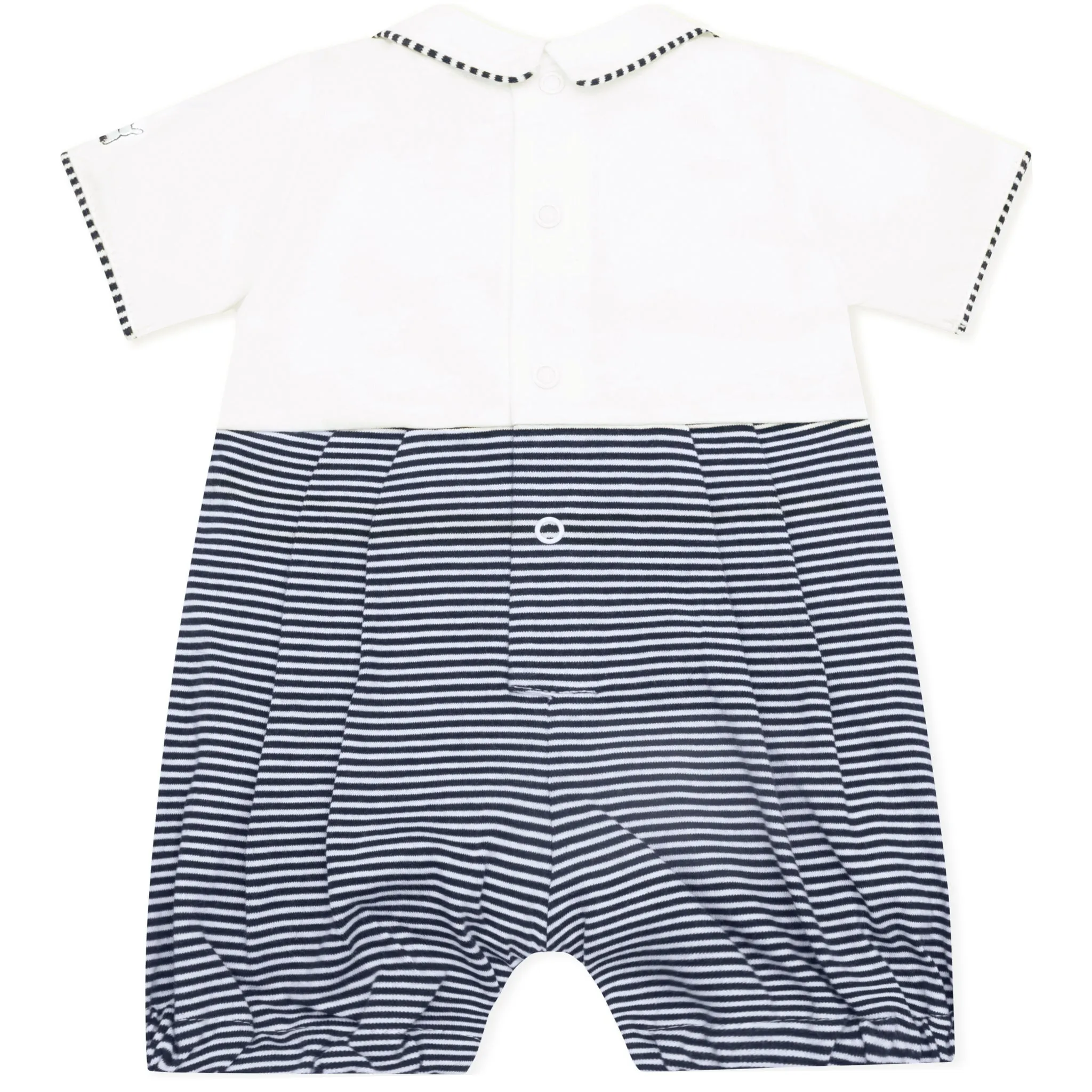 Jarvis Navy Boys Toy Embroidery Romper
