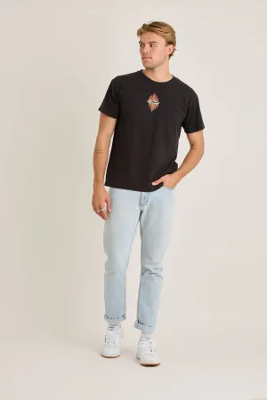 Jetpilot Flames Mens Tee - Black/Wash