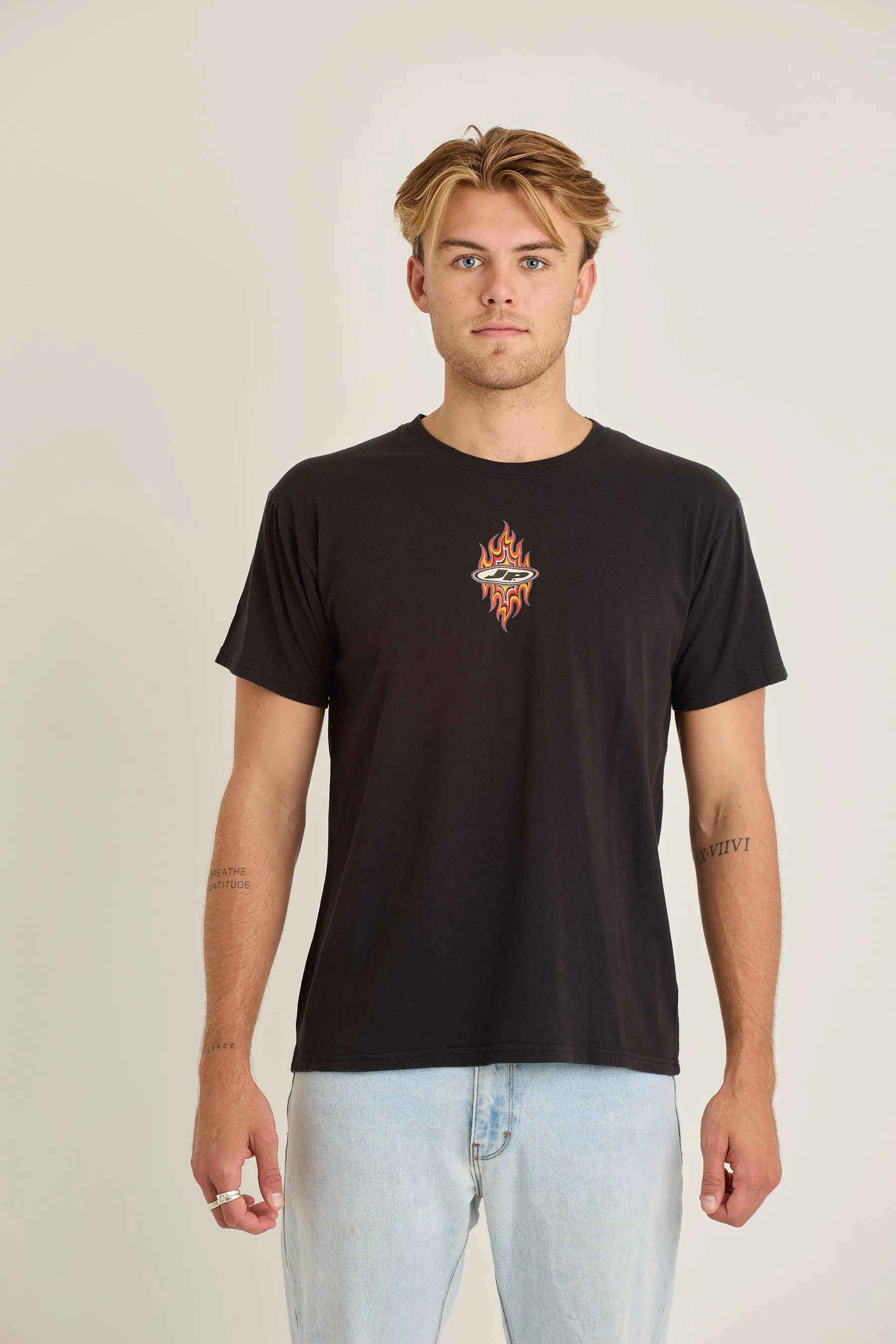Jetpilot Flames Mens Tee - Black/Wash