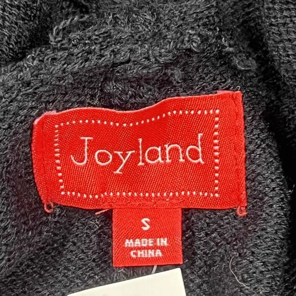 Joyland Christmas Romper Black Sweater Women Small Polar Bear Hooded Zip Up NWT