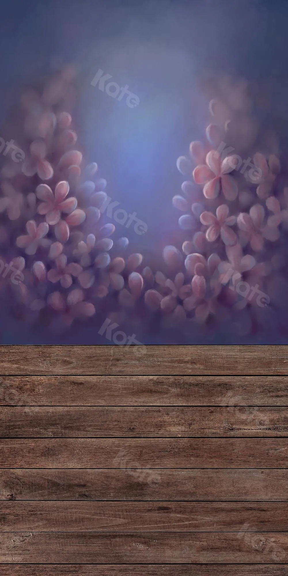 Kate Fine Art Backdrop Flower with wood floor part (fabric) Designed by Chain Photography