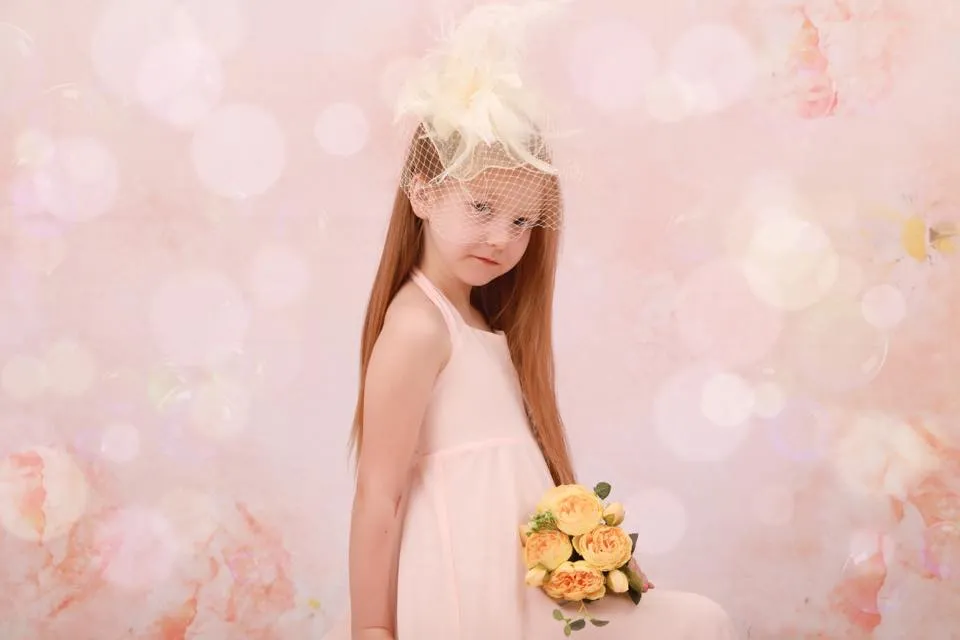 Kate Fine Art Watercolors Orange Flowers Backdrop Designed by Veronika Gant
