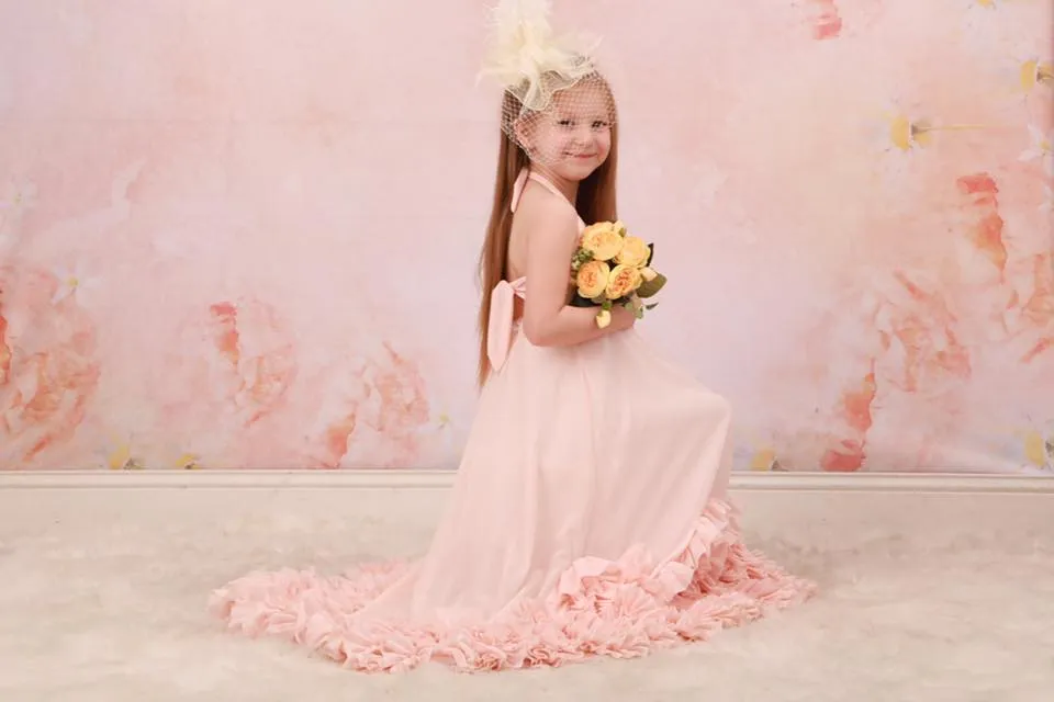 Kate Fine Art Watercolors Orange Flowers Backdrop Designed by Veronika Gant