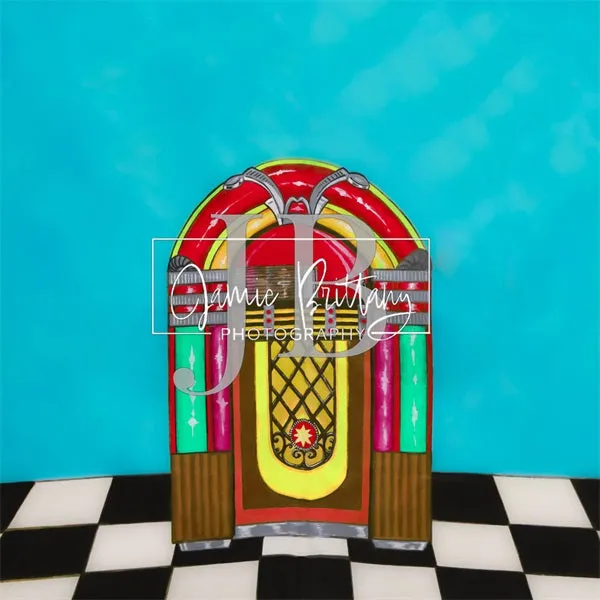 Kate Jukebox Hand Painted Backdrop for Photography Designed by JB Photography