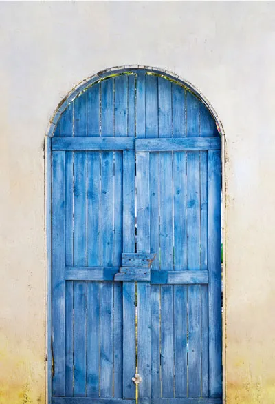 Kate Summer Blue Wooden Door Backdrop Designed by Jia Chan Photography