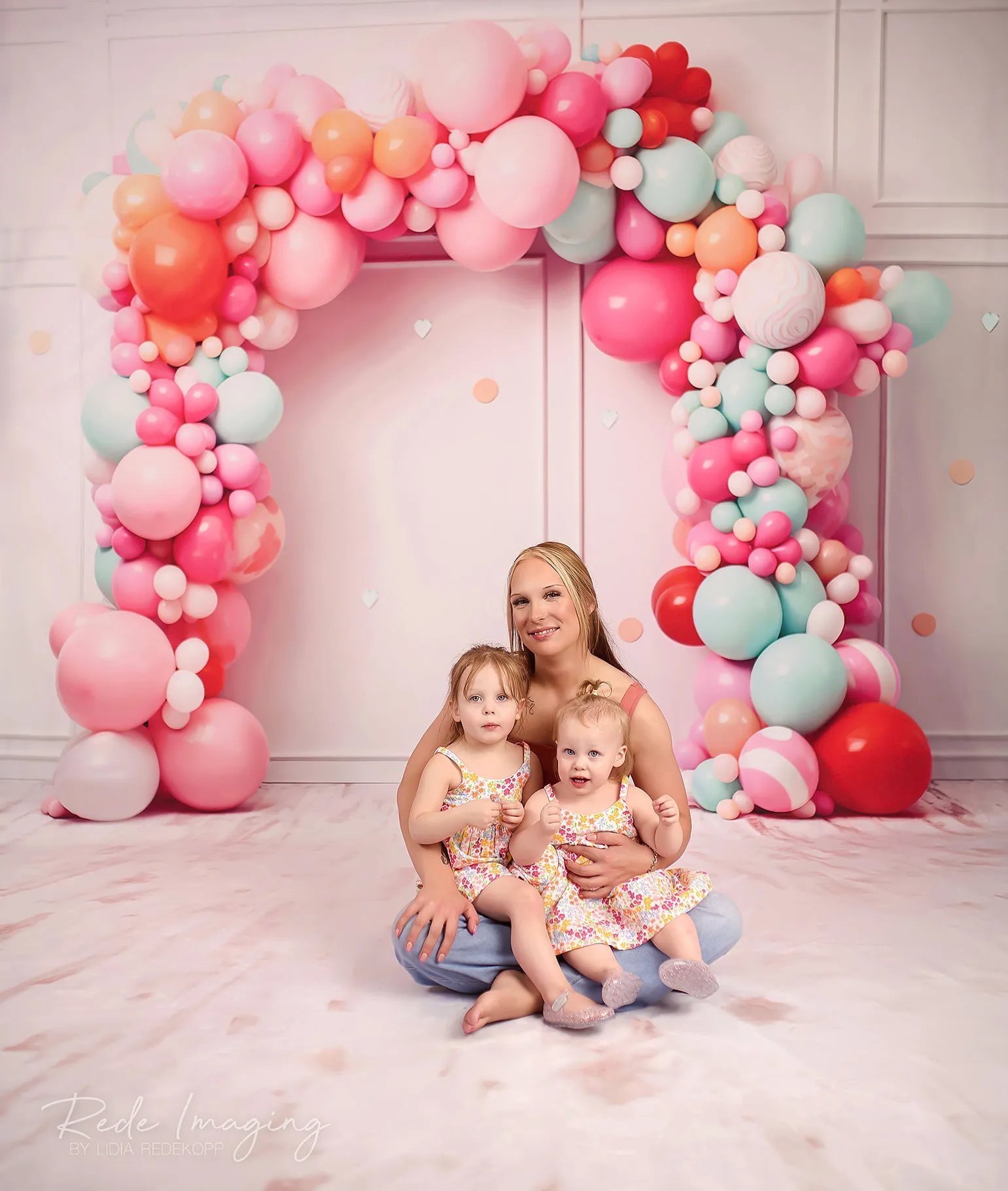 Kate Sweep Birthday Cake Smash Balloon Arch Backdrop Designed by Lidia Redekopp
