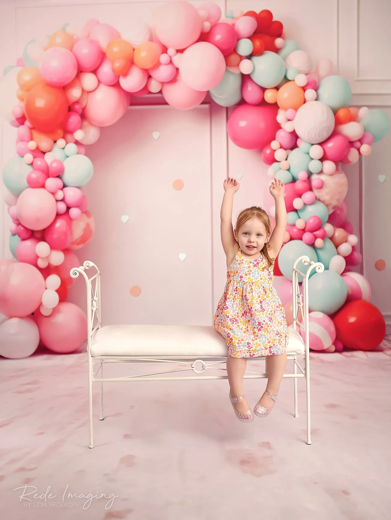 Kate Sweep Birthday Cake Smash Balloon Arch Backdrop Designed by Lidia Redekopp