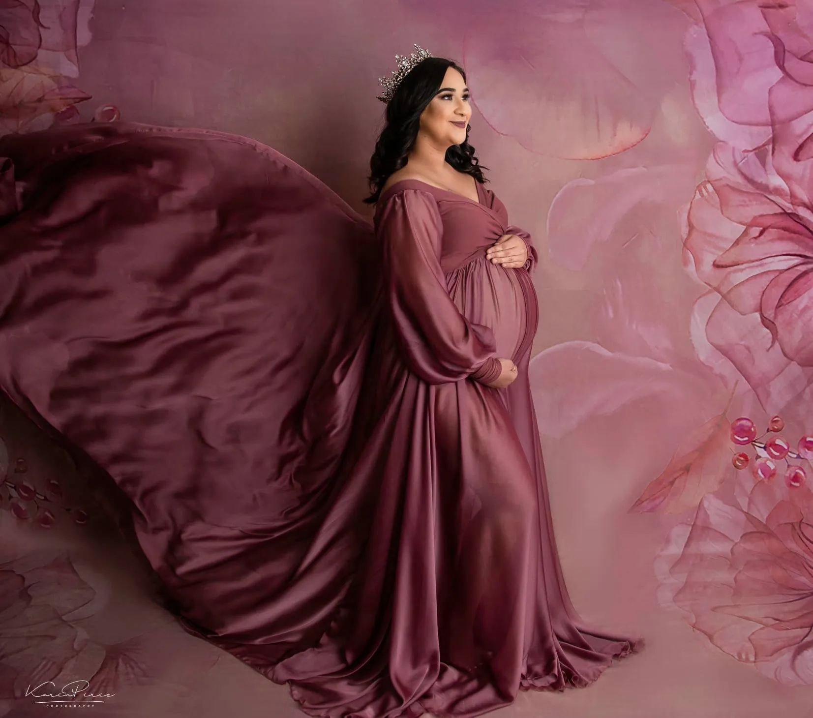 Kate Sweep Fine Art Flower Blurry Pink Backdrop Designed by GQ