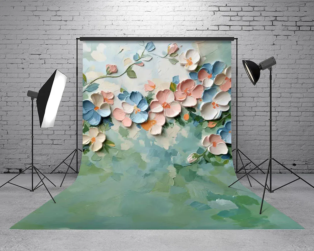 Kate Sweep Paint Floral Pastel Abstract Texture Backdrop Designed by Emetselch