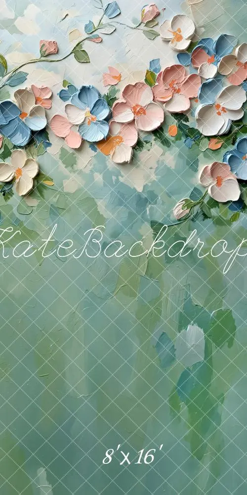 Kate Sweep Paint Floral Pastel Abstract Texture Backdrop Designed by Emetselch