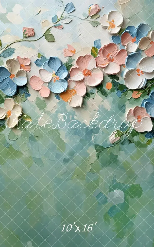 Kate Sweep Paint Floral Pastel Abstract Texture Backdrop Designed by Emetselch
