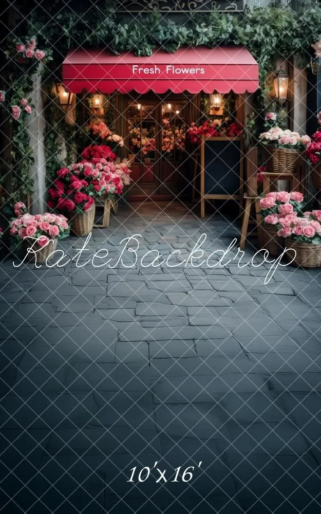 Kate Sweep Romantic Flower Shop Street Backdrop Designed by Patty Robert