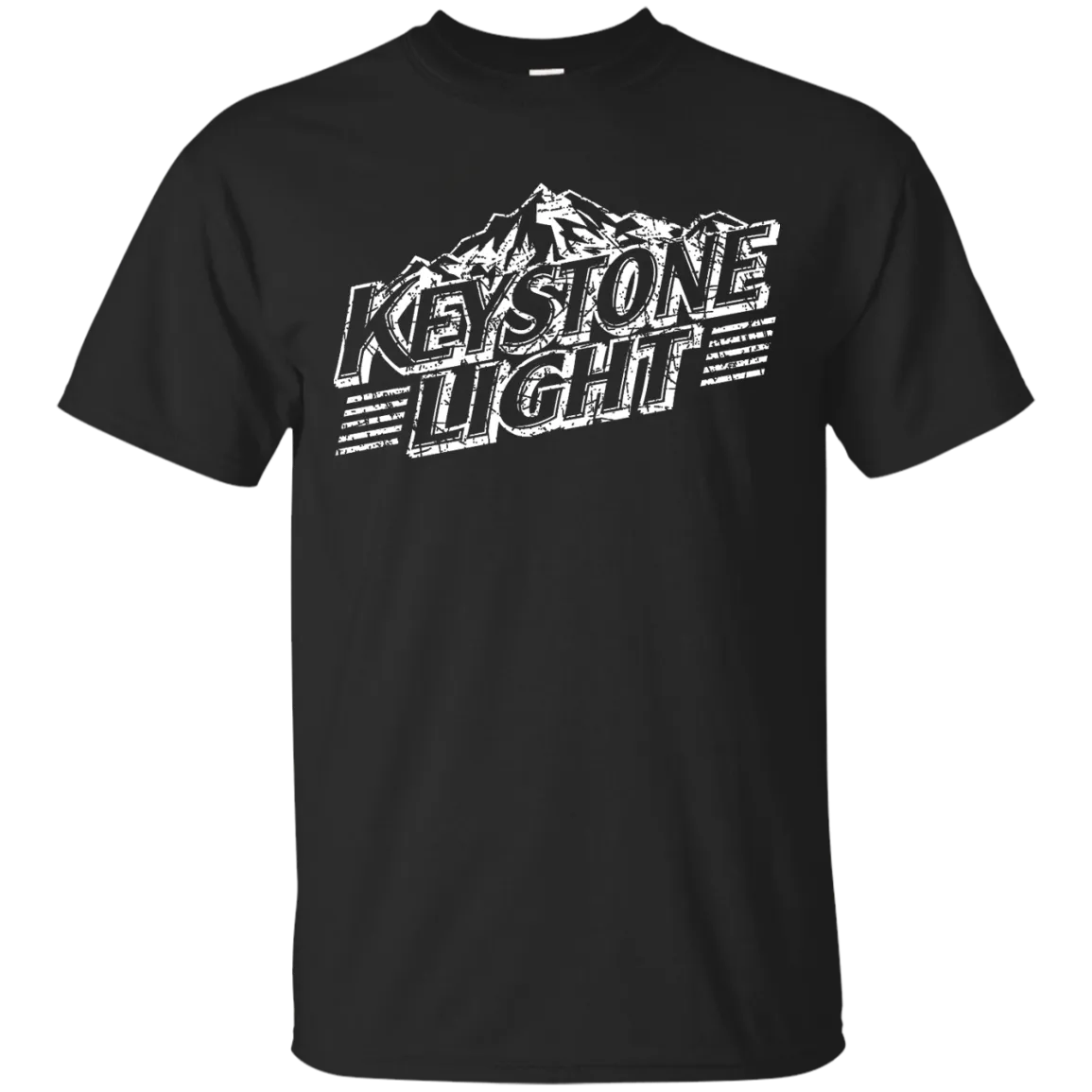 Keystone Light Beer T-Shirt Custom Designed White Worn Label Pattern