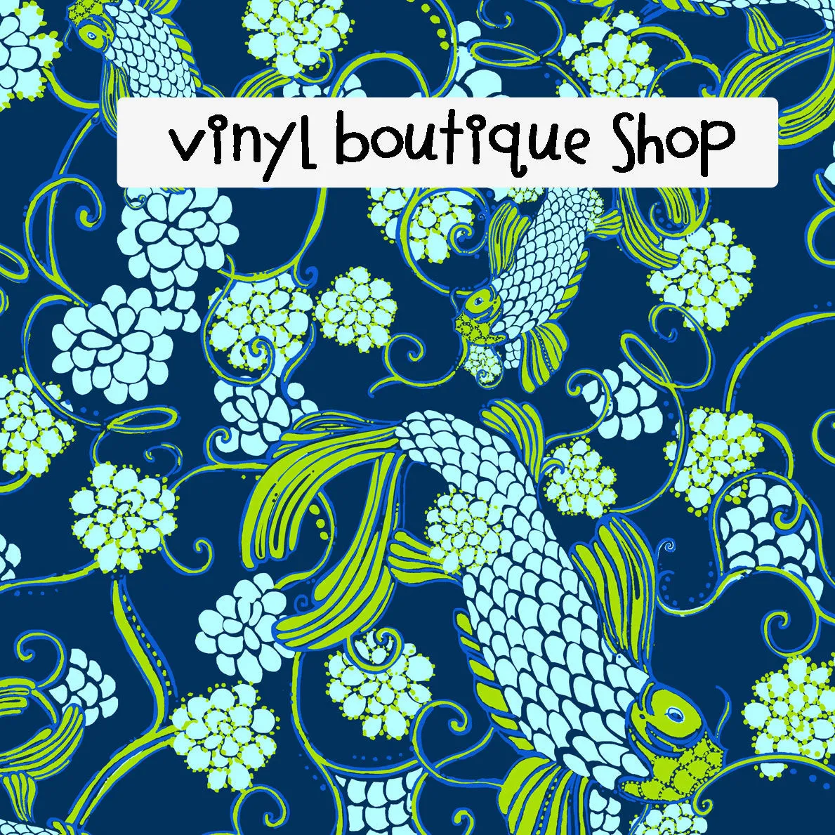 Koi Fish Lilly Inspired Printed Patterned Craft Vinyl
