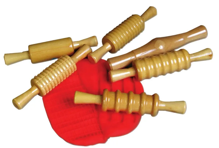 Lacquered Wooden Rollers, Set of 6