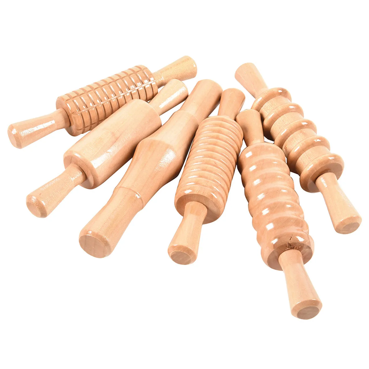 Lacquered Wooden Rollers, Set of 6