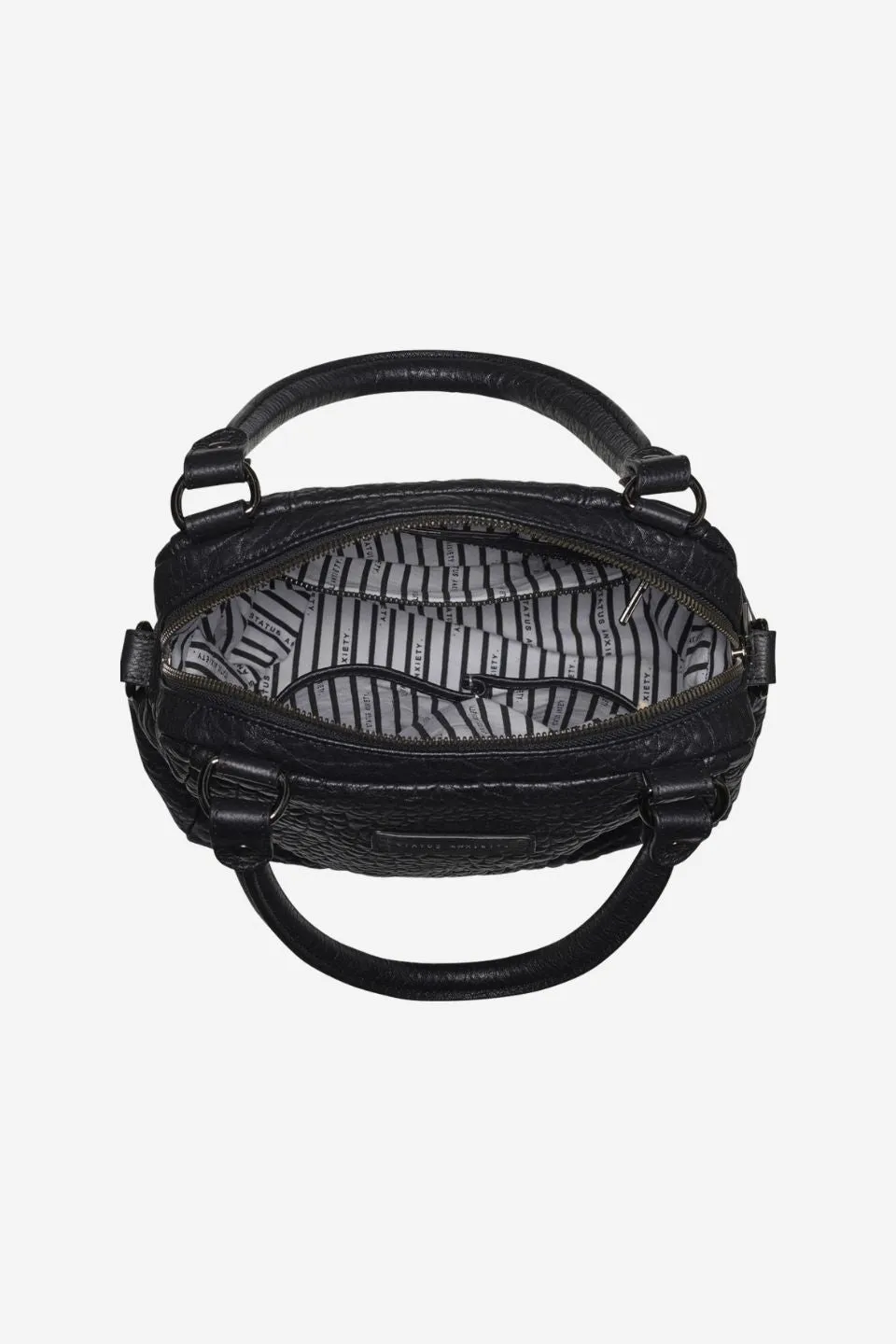 Last Mountains Top Handle Black Bubble Shoulder Bag