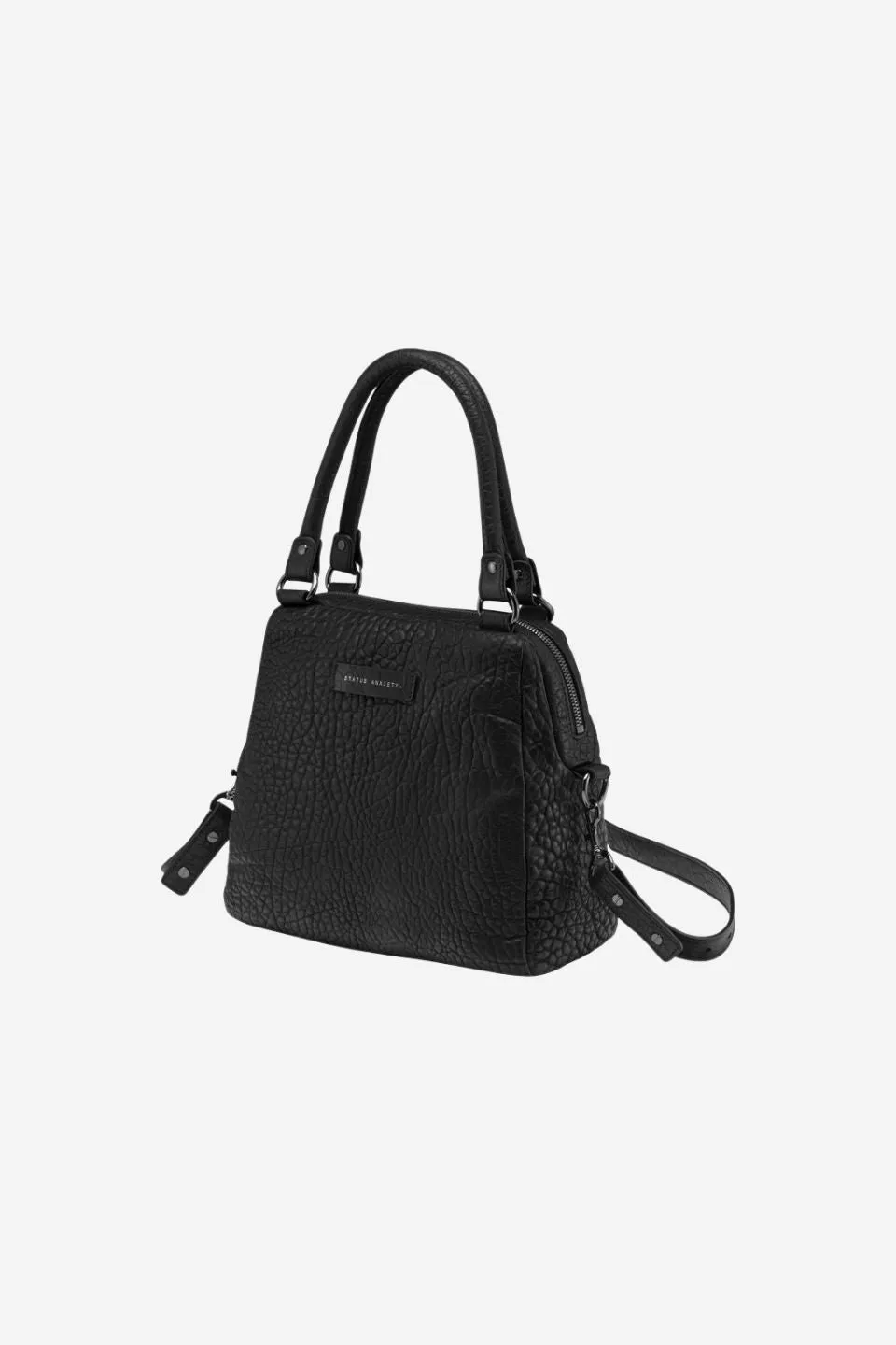 Last Mountains Top Handle Black Bubble Shoulder Bag