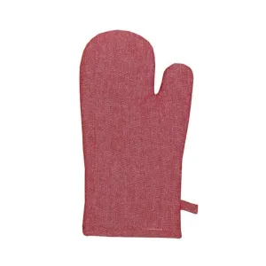 Linen House Revana Chambray Red Oven Glove 16x32 Mitt