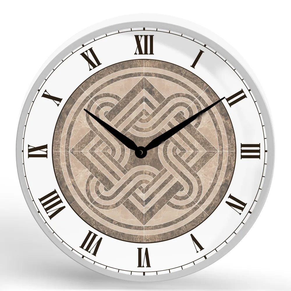 Marble <br>Round Framed Wall Clock 11.75"