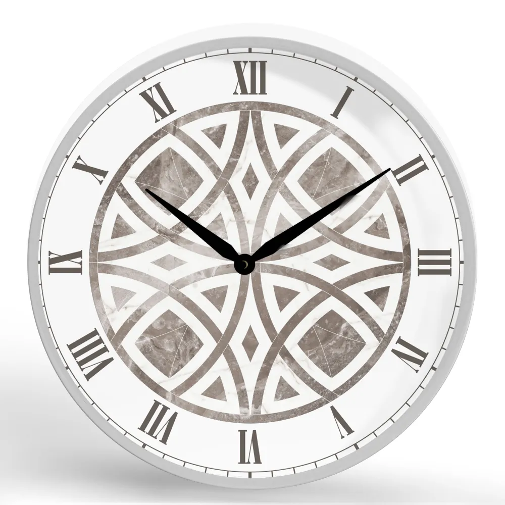 Marble <br>Round Framed Wall Clock 11.75"