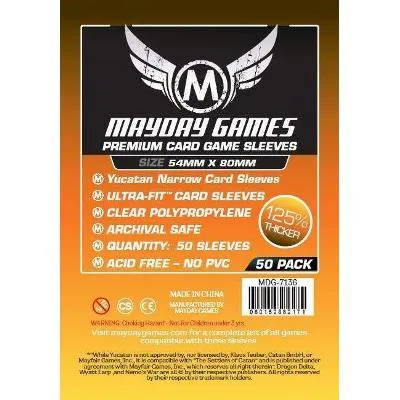 Mayday: Standard Soft Sleeves - Yucatan Narrow 54x80mm, Clear 100ct.