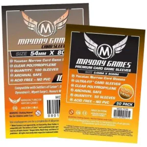 Mayday: Standard Soft Sleeves - Yucatan Narrow 54x80mm, Clear 100ct.