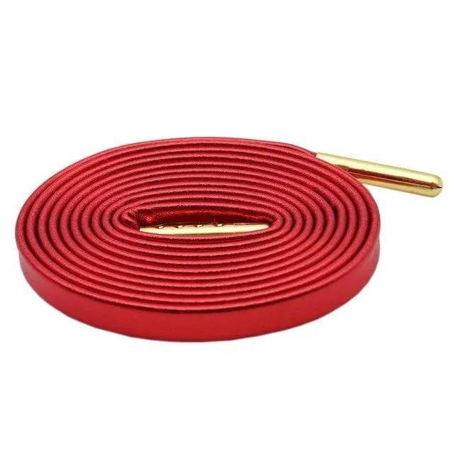 Metallic Leather Shoelaces