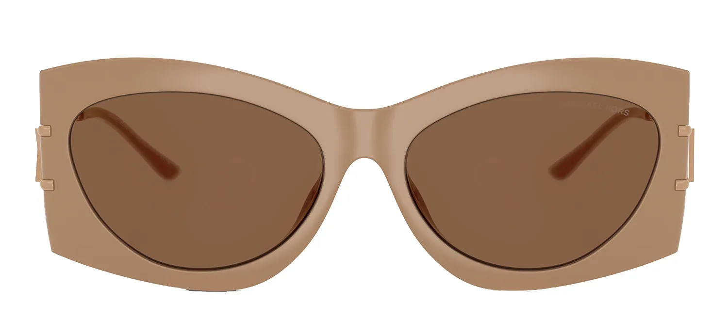 Michael Kors NAVARRA MK 2235U 355573 Irregular Plastic Brown Sunglasses with Brown Lens