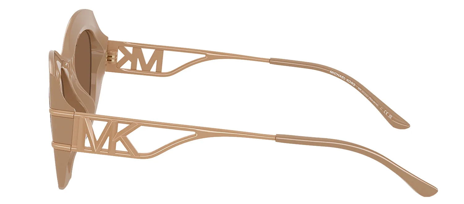 Michael Kors NAVARRA MK 2235U 355573 Irregular Plastic Brown Sunglasses with Brown Lens