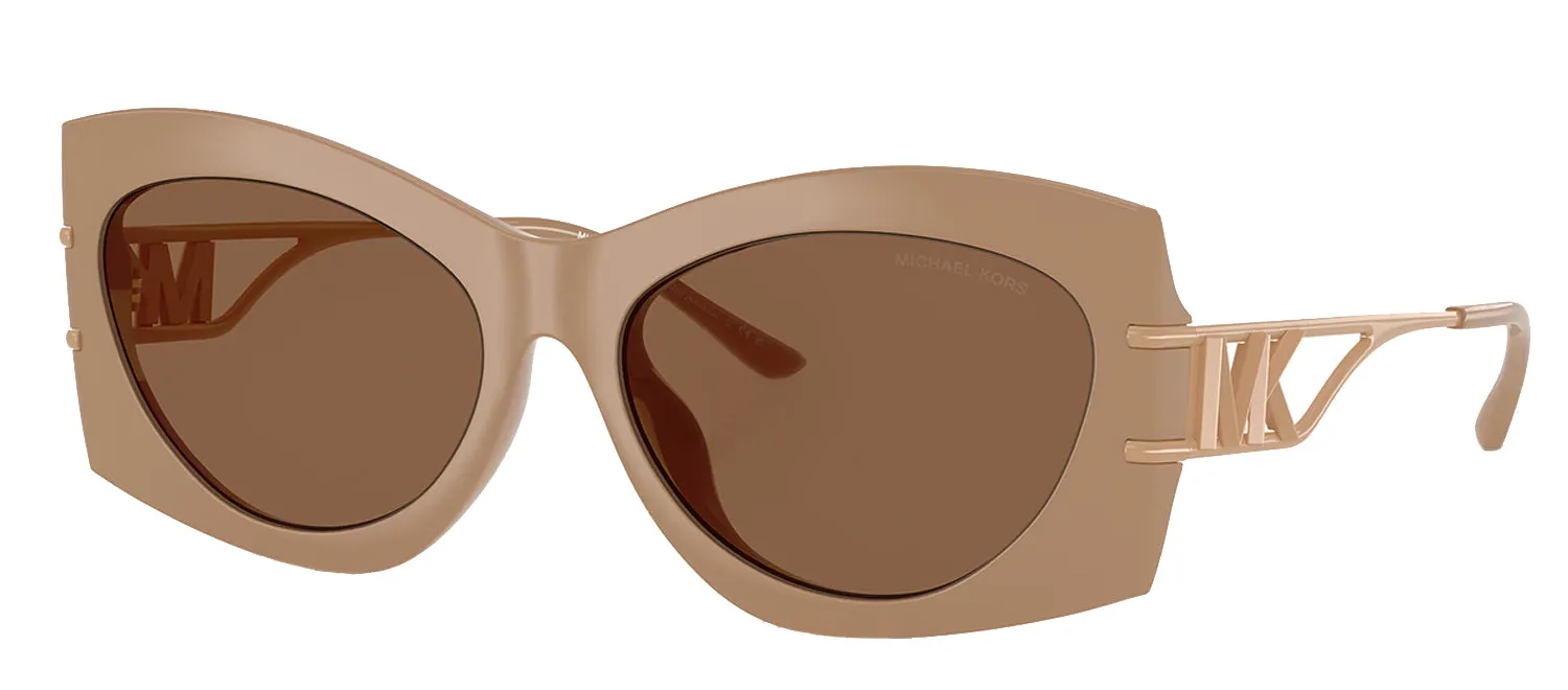 Michael Kors NAVARRA MK 2235U 355573 Irregular Plastic Brown Sunglasses with Brown Lens
