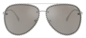 Michael Kors PORTOFINO MK 1147 18936G Pilot Metal Silver Sunglasses with Silver Mirror Lens