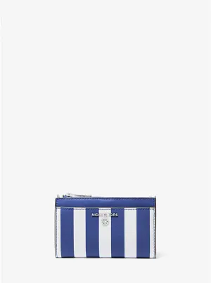 Micheal Kors Jet Set Charm Striped Card Case Cobalt Multi