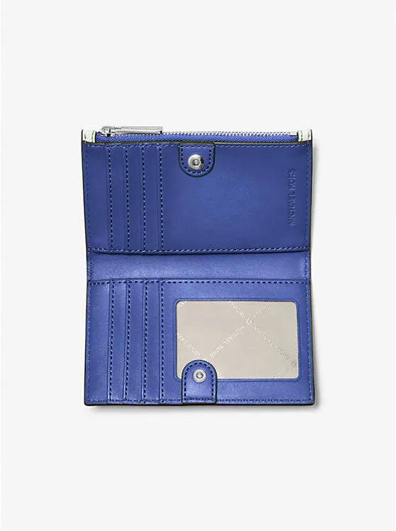Micheal Kors Jet Set Charm Striped Card Case Cobalt Multi