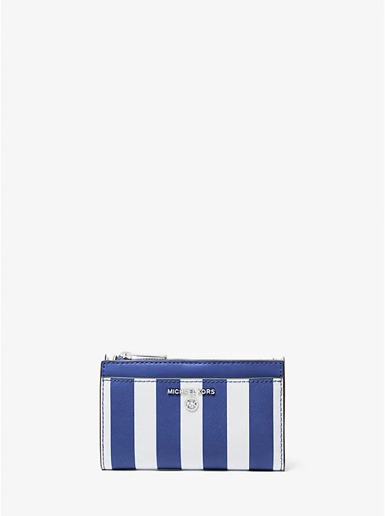 Micheal Kors Jet Set Charm Striped Card Case Cobalt Multi