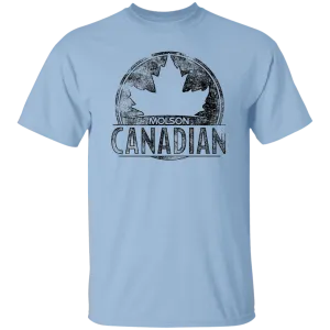 Molson Canadian Beer T-shirt Distressed Worn Label Pattern