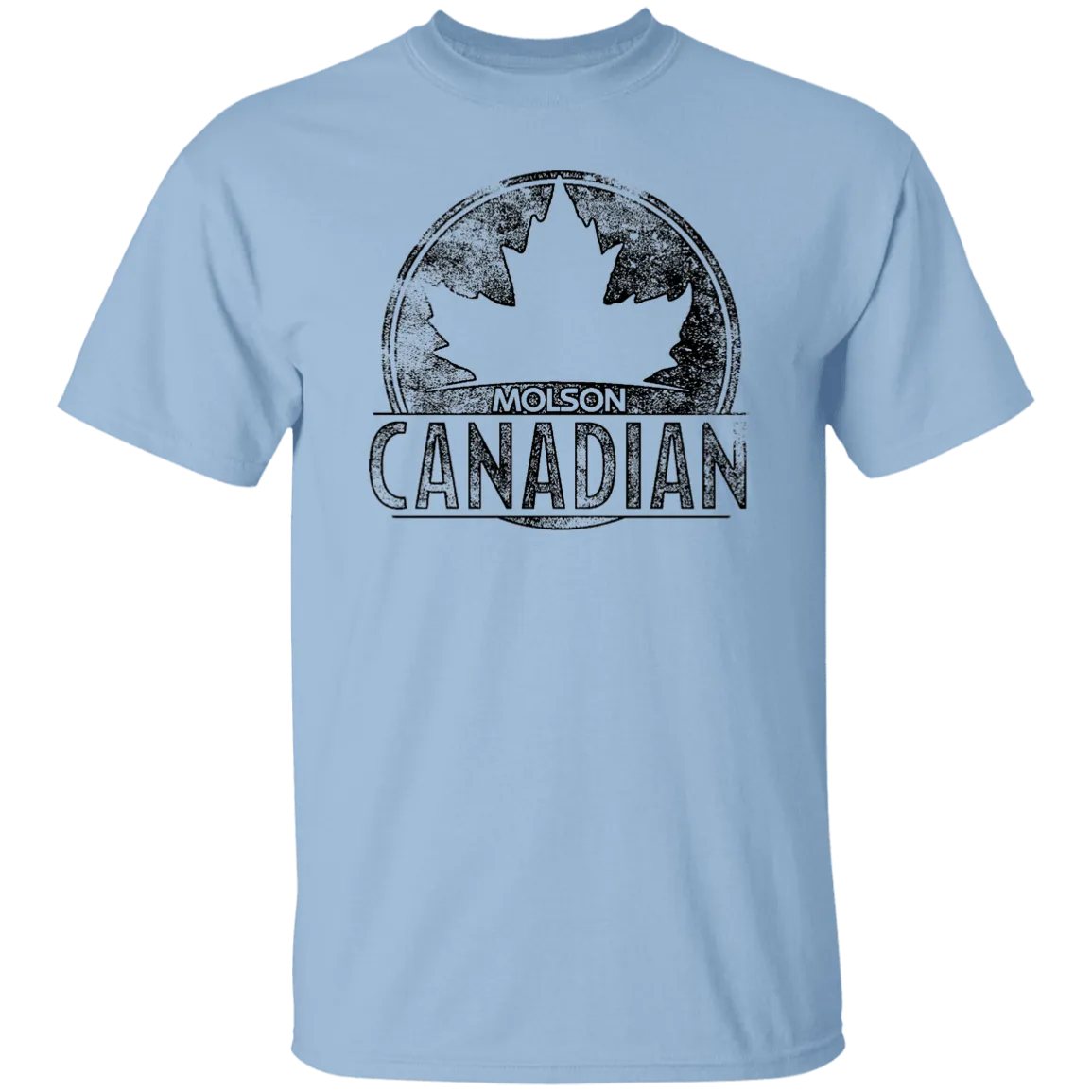 Molson Canadian Beer T-shirt Distressed Worn Label Pattern