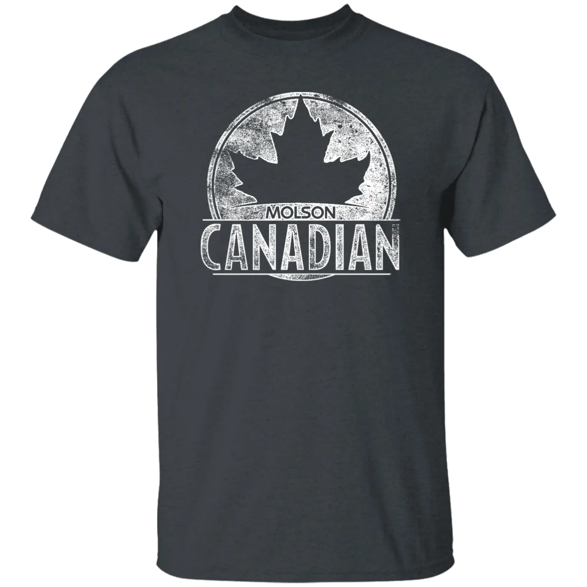 Molson Canadian Beer T-shirt Distressed Worn Label Pattern