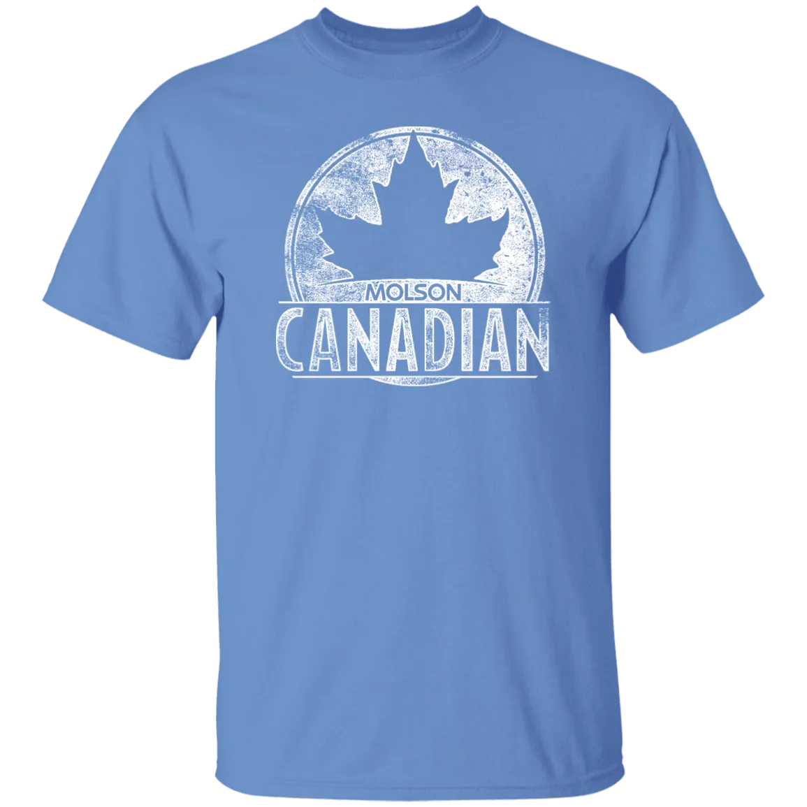 Molson Canadian Beer T-shirt Distressed Worn Label Pattern