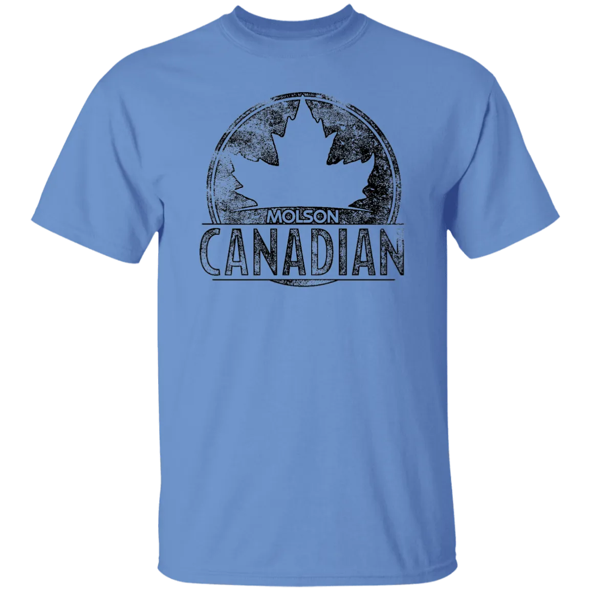 Molson Canadian Beer T-shirt Distressed Worn Label Pattern