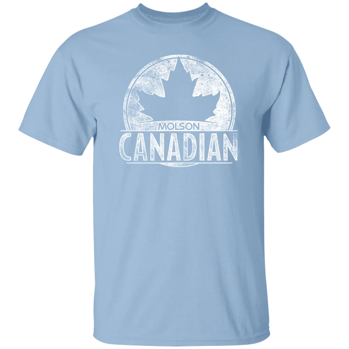 Molson Canadian Beer T-shirt Distressed Worn Label Pattern